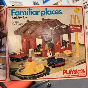 Vintage Playskool Familiar Places McDonald's Activity Toy - Brown & Red